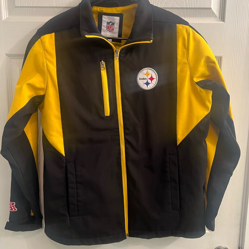 G-III Pittsburgh Steelers Football Black & Yellow Performance Jacket Size Med